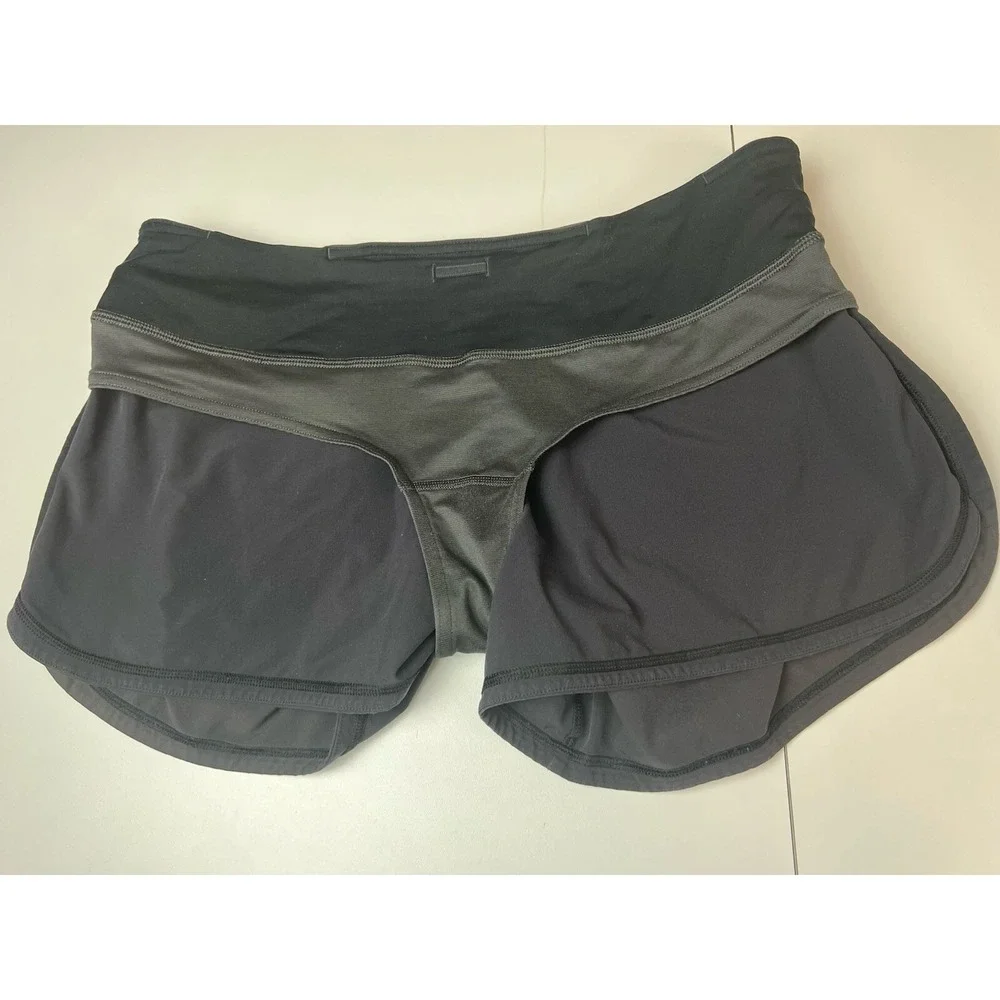 Lululemon Black Athletic Shorts with Liner Brief  Size 8